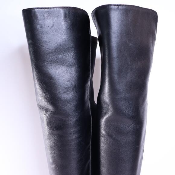 STUART WEITZMAN 5050 Bold Boot Black Calf Leather Over The Knee Boots Women's 6M - Picture 6 of 12